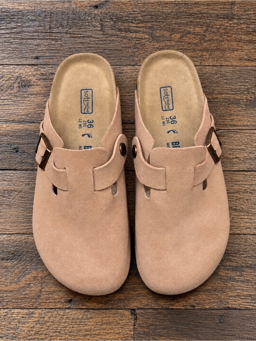 Birkenstock Boston Soft Footbed Pink Suede Clogs Size 36